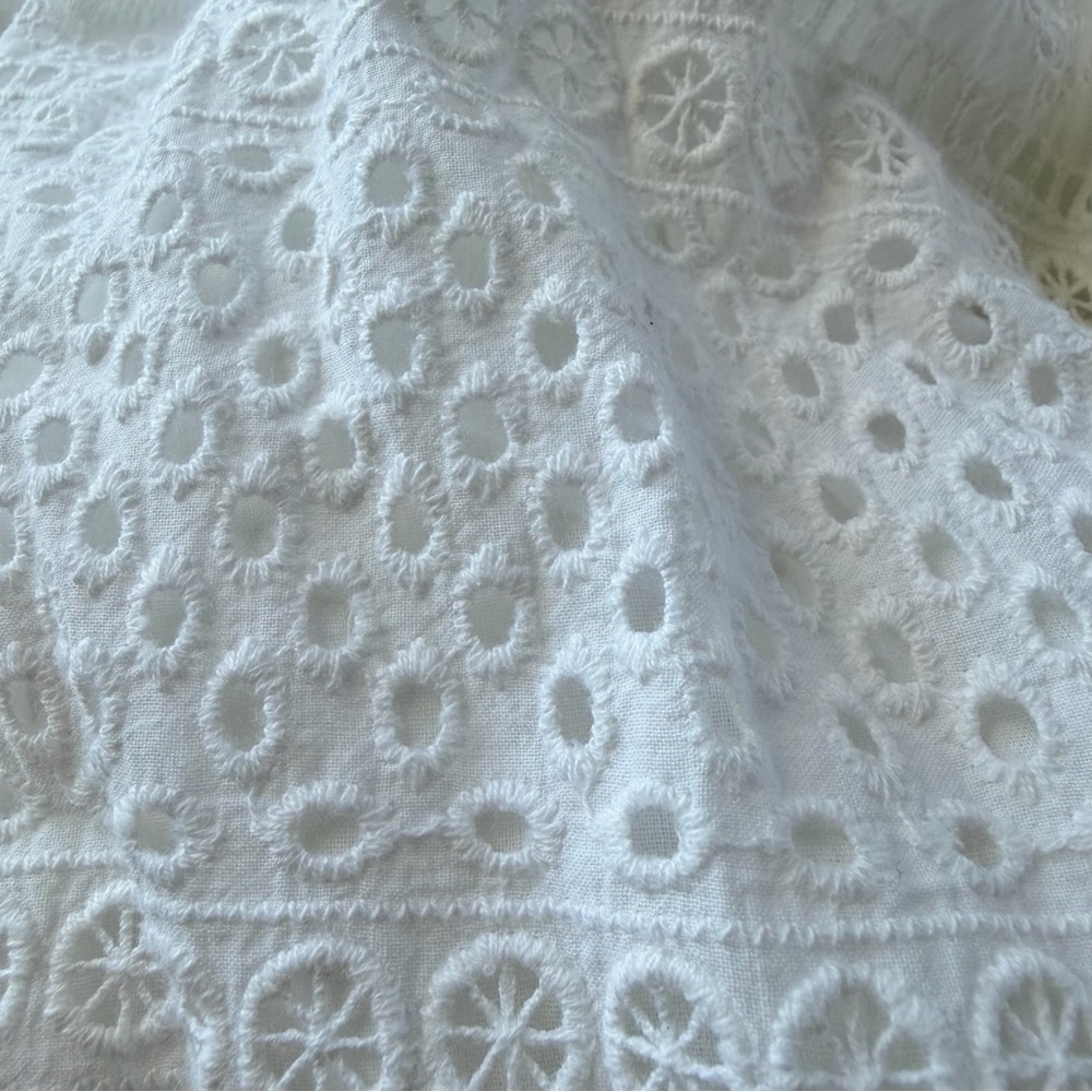 Lucky Brand White Eyelet Tiered Midi Skirt Size M Boho Cottagecore - Picture 8 of 15
